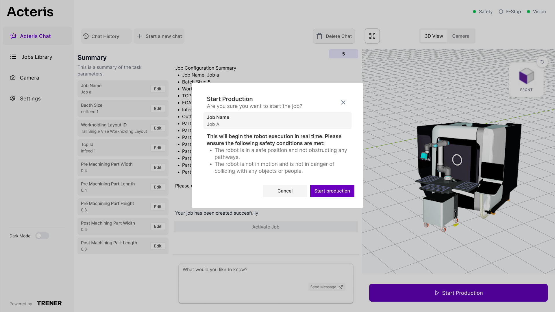 Acteris konverzačný interface — vytváranie CNC úloh prirodzeným jazykom
