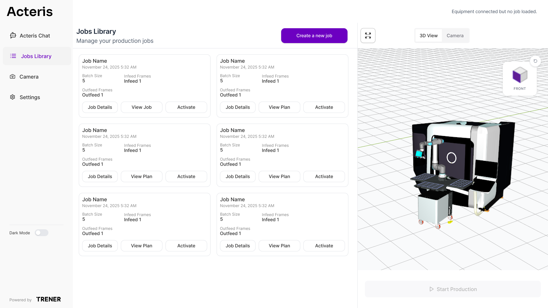 Acteris Job Library — správa výrobných úloh a konfigurácia